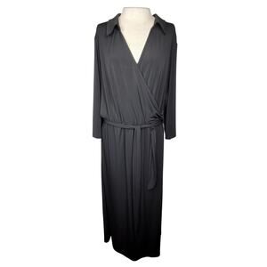Black Faux Wrap Dress Size 2X